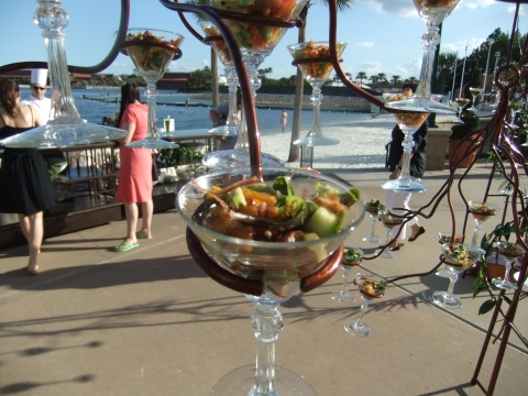 "Hanging" Salads at the Food Blog Forum opening reception at the Grand Floridian Walt Disney World